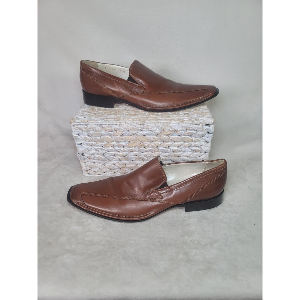 Kenneth Cole Brown Leather Square Toe Italian Loafers Career Size 10 Office